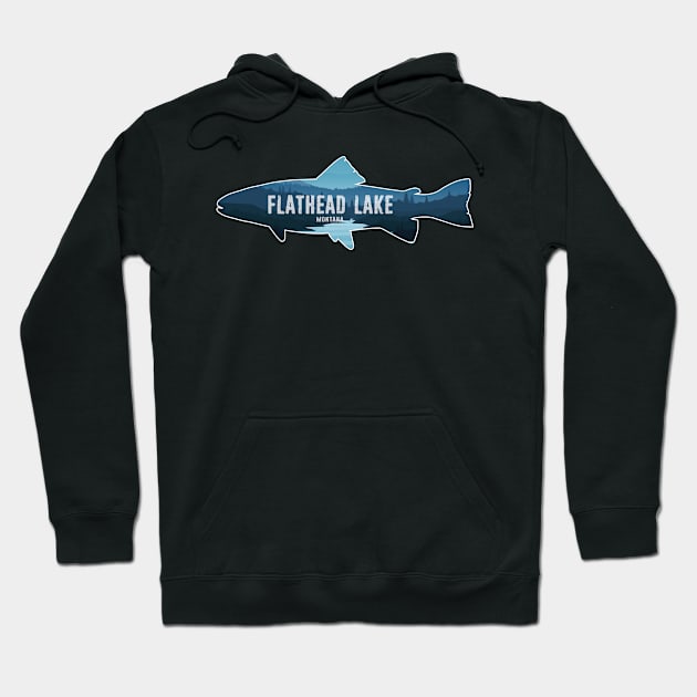 Flathead Lake Montana Fish Hoodie by esskay1000